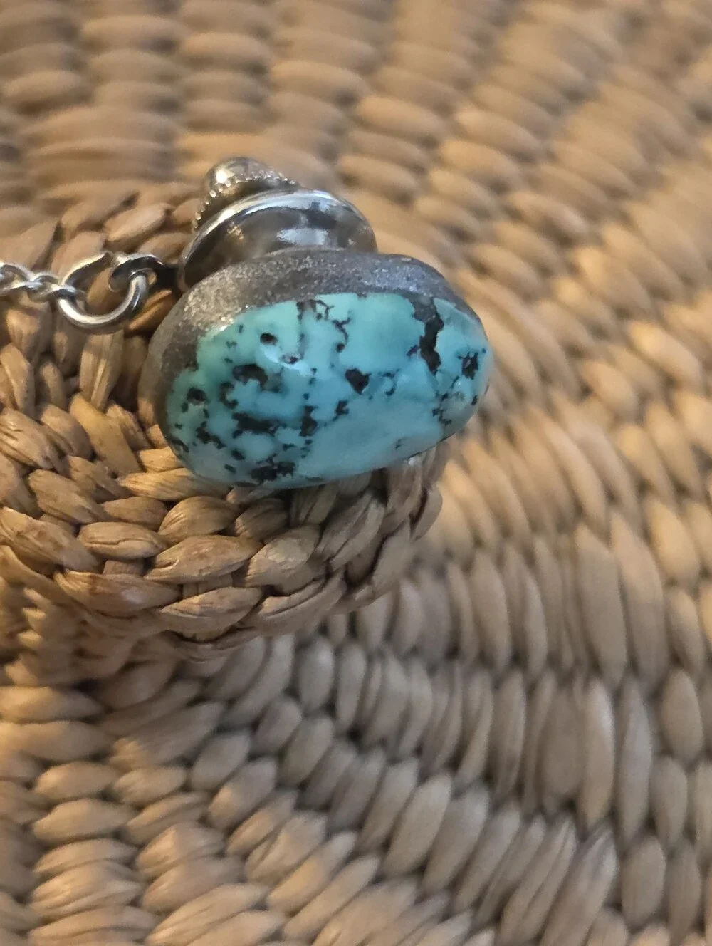 Vintage Natural Turquoise Tie Tack Pin